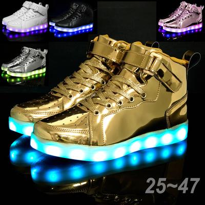 Baskets lumineuses à LED pour enfants et adultes, chaussures montantes avec chargeur USB, pointures 25 à 47, pour garçons, filles, hommes et femmes