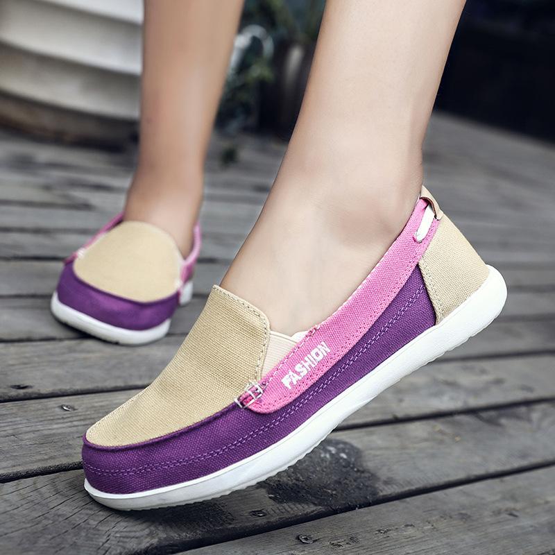 Women's Canvas Shoes Color Matching Canvas Shoes Comfortable Casual Women's Shoes Light Shoes Mother Light Women's Shoes
