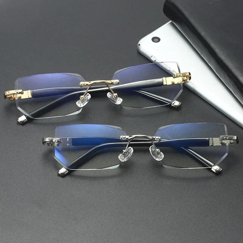 Reading Glasses for Men Women Transparent Blue Light Blocking Eyeglasses with Edgeless Design Diopter +1.0 To +4.0