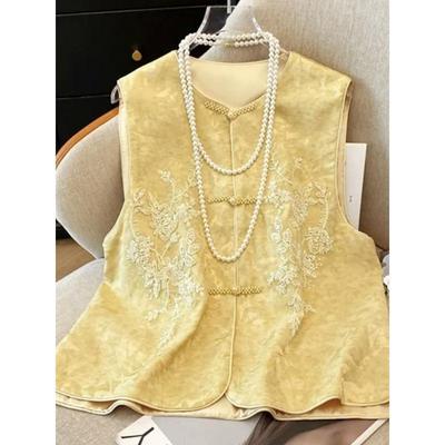 Vintage Embroidery High-end Modified Vest Versatile Vest Top