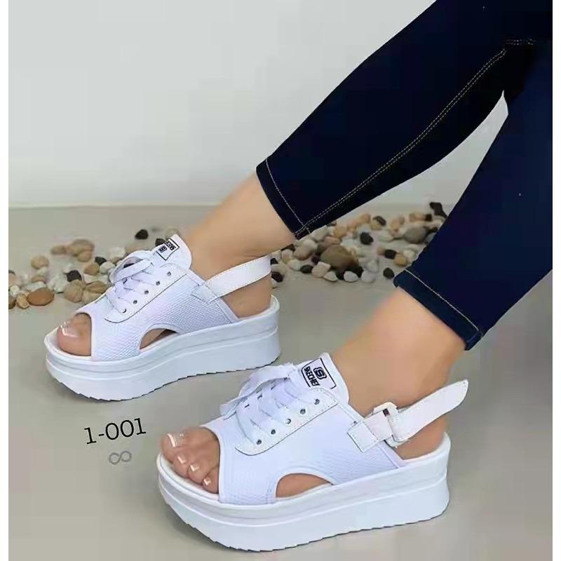 Large size sandals women's summer new platform fish mouth Velcro casual beach shoes