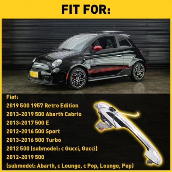 Front Driver Left Side LH Chrome Exterior Door Handle for Fiat 500 2012 13 -