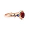 Anello Yintai in Rame Placcato Oro Rosa con Zircone Rosso - Gioiello di Nicchia Elegante e alla Moda per l'Uso Quotidiano delle Donne