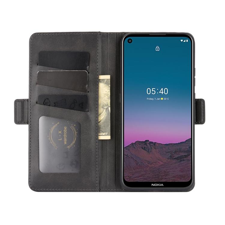 Dla Nokia 5.4 Dwustronne magnetyczne zapięcie Skórzane etui z klapką poziomą z uchwytem, przegródkami na karty i portfelem