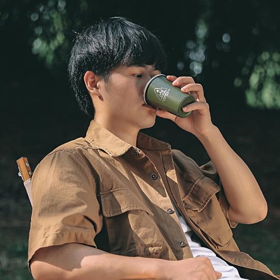 Yousheng 350ml Coffee Cup Heat Resistant Large Capacity Paint Treatment Stainless Steel Camping Milk Beer Cup Outdoor Supplies