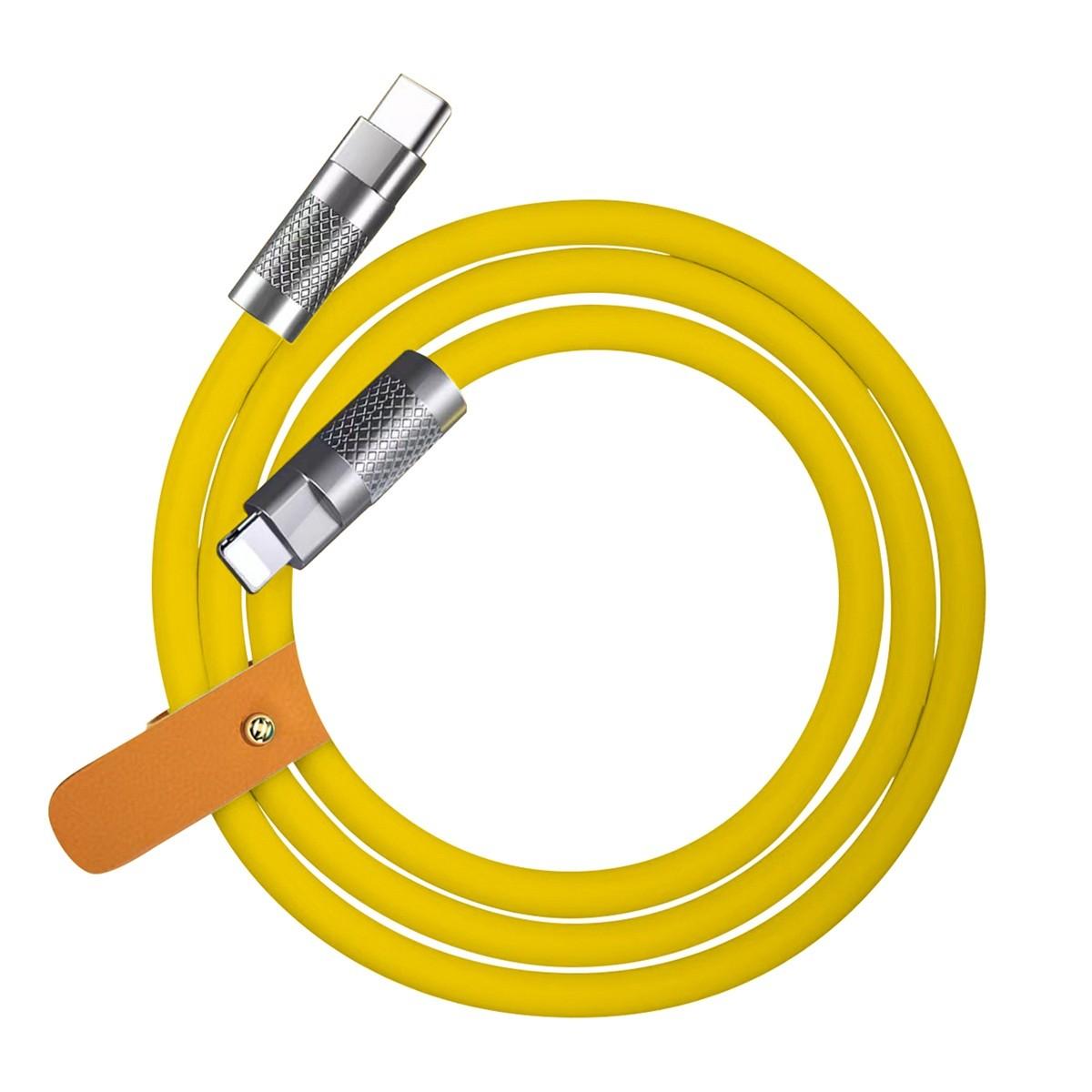 

120 Вт сверхбыстрый кабель для зарядки металлический цинковый сплав жидкий силиконовый зарядный кабель для передачи данных One Size жёлтый