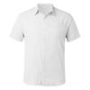 Summer New Men's Textured Solid Color Shirt Man Short Sleeved Casual Loose Shirt