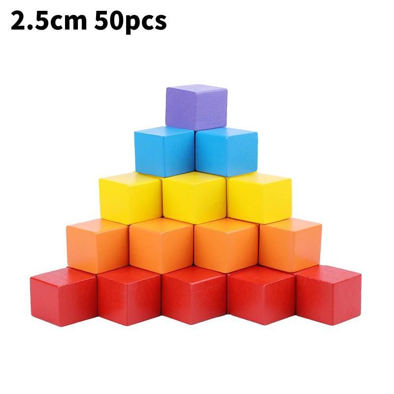 Dimensional Three Colourful Square Building Blocks Early Educational Kids Toys