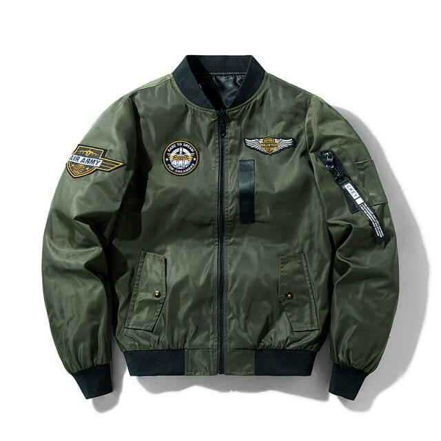 Locomotive Jacket Men Spring Autumn Windbreaker Pilot Coat Army Men Windproof Jackets Cargo Casual Jacket Reverse Wear