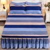 1pc Thickened Sanding Bedspread Soft Non-Slip King Queen Bed Skirt Wedding Fitted Sheet Cover No Pillowcase