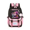 Schoolbagkpop Girl Group Movie Peripheral Printing Usb Interface Backpack Schoolbag Student Campus with Hairball Back Lightweight