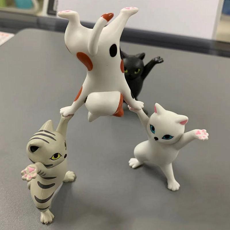 Dancing Cat Figure Decoration Animation Cat Model Fashion Toy Enchanting Cat Capsule Toy Doll Cake Decoration