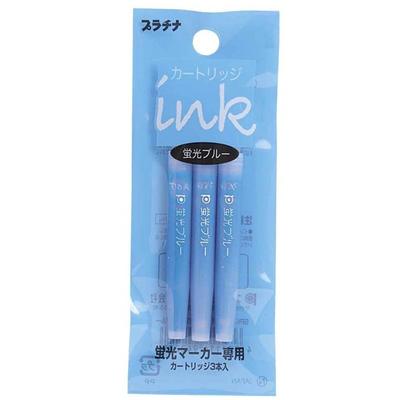 Platinum Preppy Fluorescent Marker Blue Cartridge Ink 4231569 3-Pack