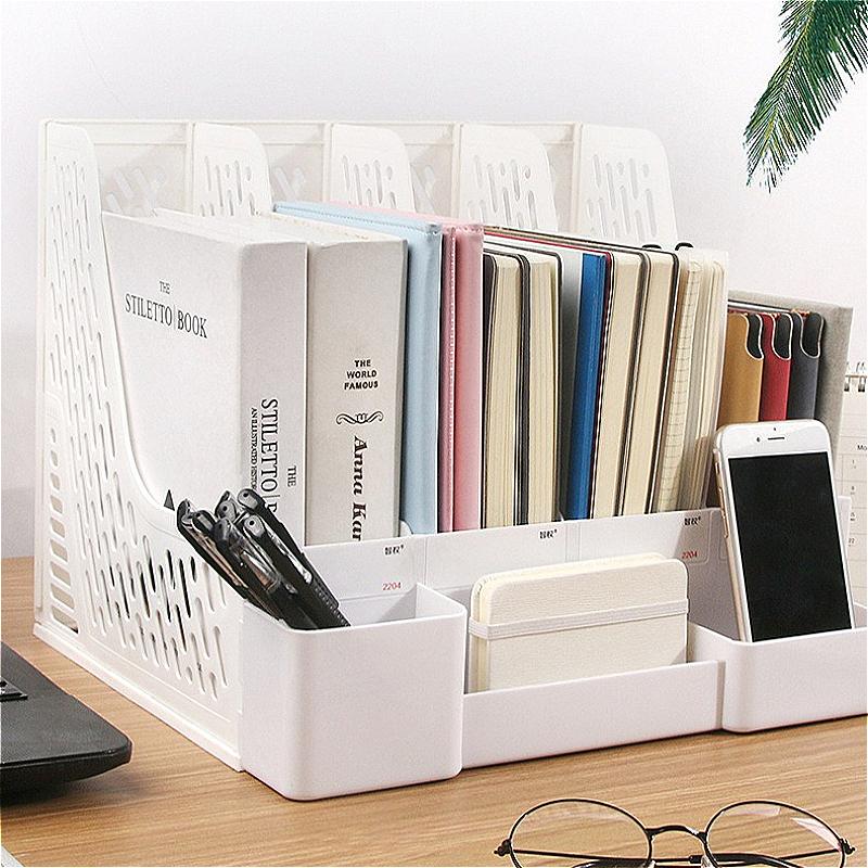 1 Stück Schreibtisch-Aktenorganizer mit 4 Fächern PP-Material Abnehmbar Platzsparend Bürobedarf Dokumentensortierung Aufbewahrungsbox