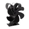6 Blade Heat Powered Stove Fan for Wood Fireplace Chimney Fireplace Fan Increases Warm Air Silent Operation Black