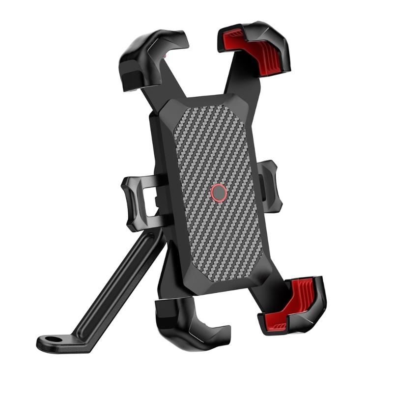 Motorcycle Phone Mount with 360 Degree Rotation Secure Auto Shrink Grip Easy Installation Attachment for Navigation Rack