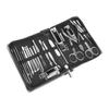 26PCS Manicure Set Black Nail Clippers Set Carbon Steel Manicure Tools Kit for Home Salon