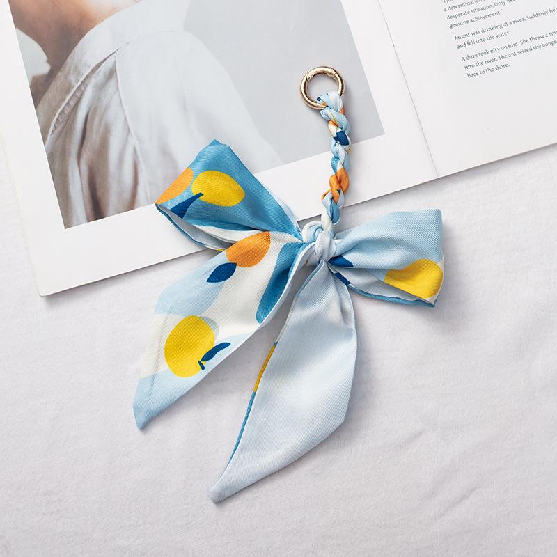 Silk Scarf Pendant Keychain: Versatile Bag Charm & Keyring