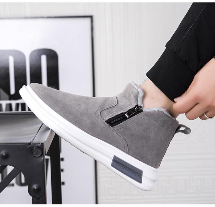 Novas Botas de Neve Masculinas de Inverno Botins Quentes de Pelúcia Tênis Moda Antiderrapante Botins Outdoor Calçado Casual Plano