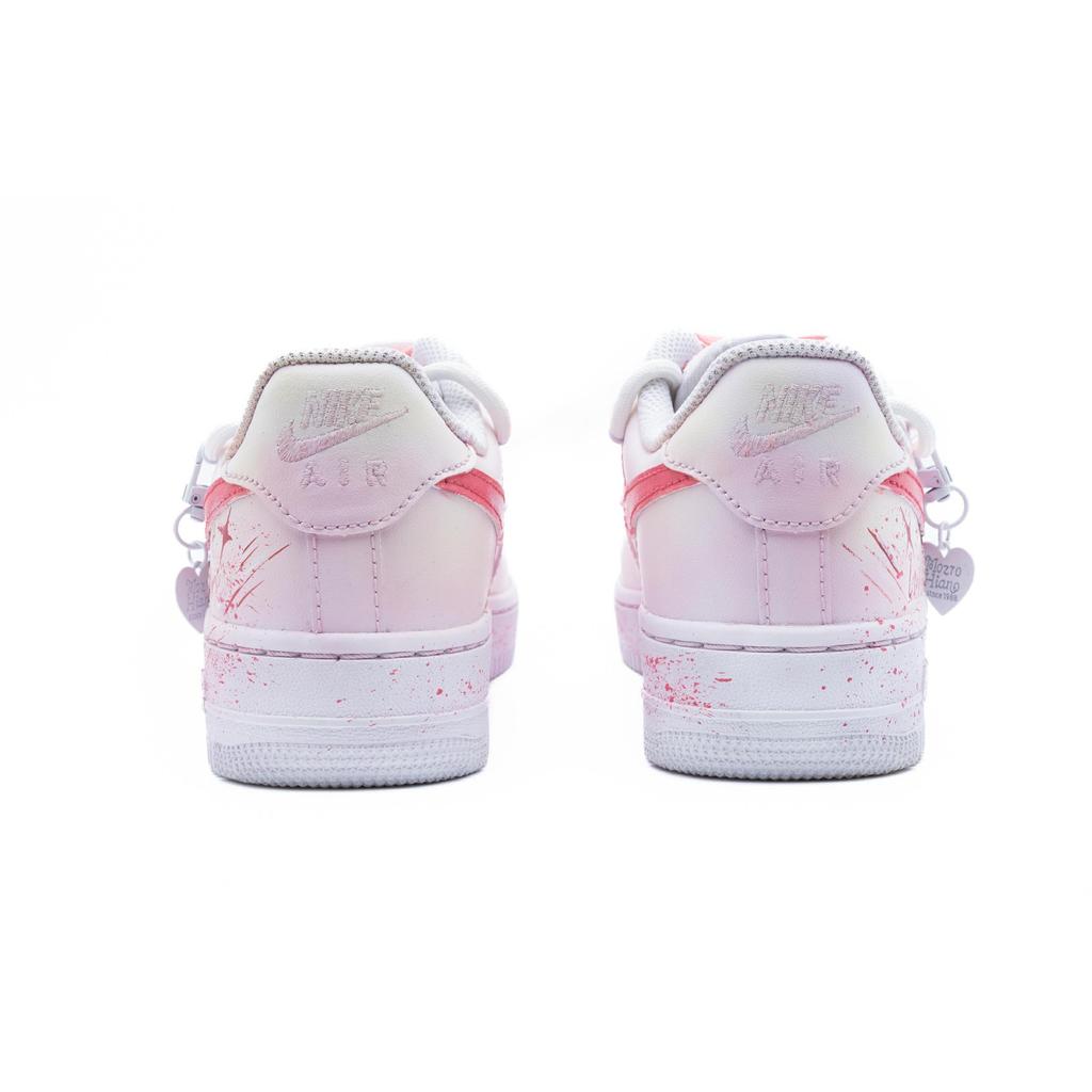 Nike Air Force 1 Pink Ink Fantasy Slip Resistant Abrasion Resistant Low Top Skateboard Shoes Men's White Pink CW2288-111(Team240-)