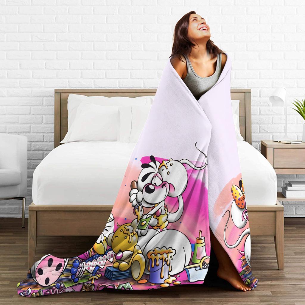 Christmas Diddl Super Soft Blankets  Travel Plush Throw Blanket Funny Living Room Flannel Bedspread Sofa Bed Cover