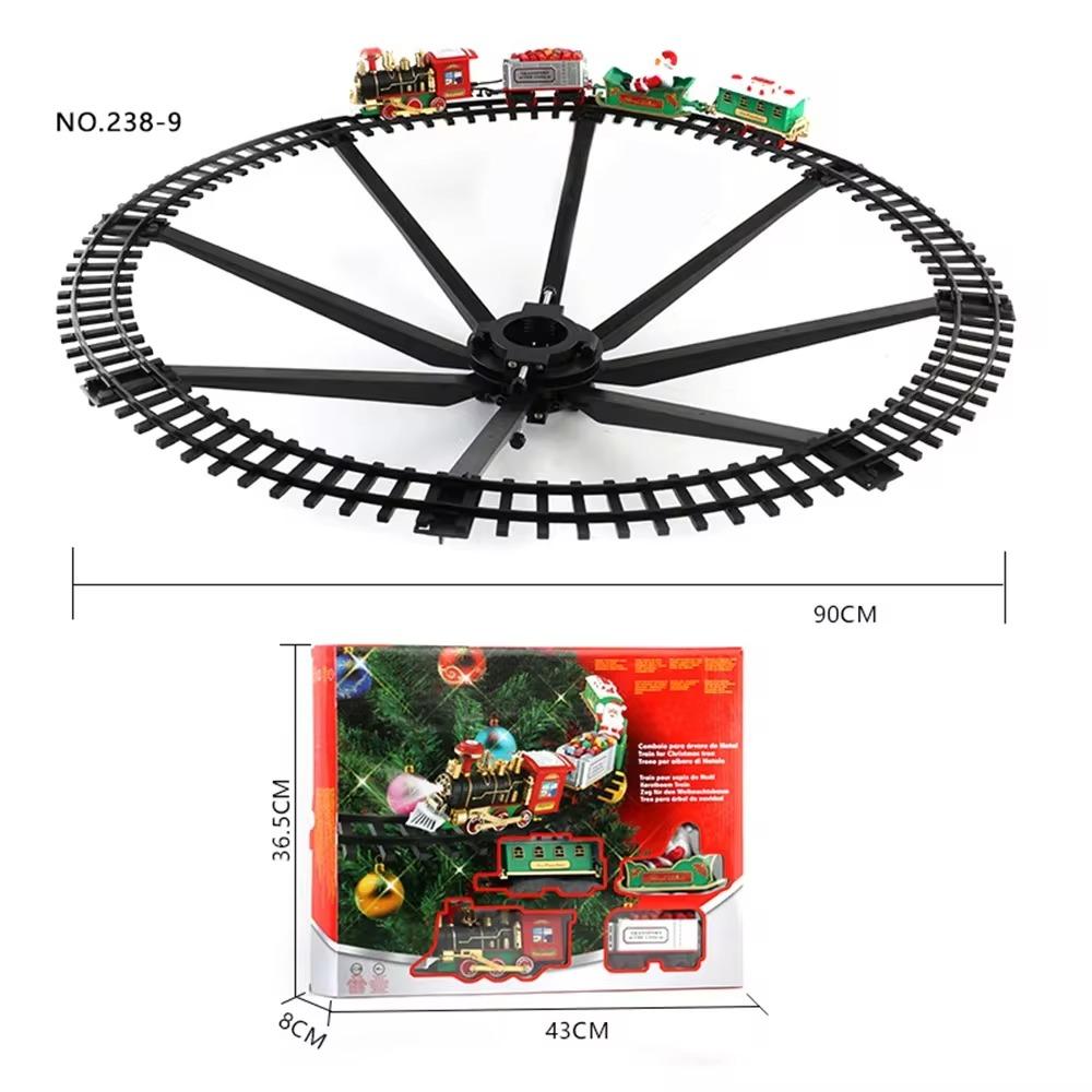 Set Treno di Natale con Luci Suoni Set Binari Ferroviari Locomotiva Motrice per Albero di Natale Giocattoli Elettronici Regalo per Bambini