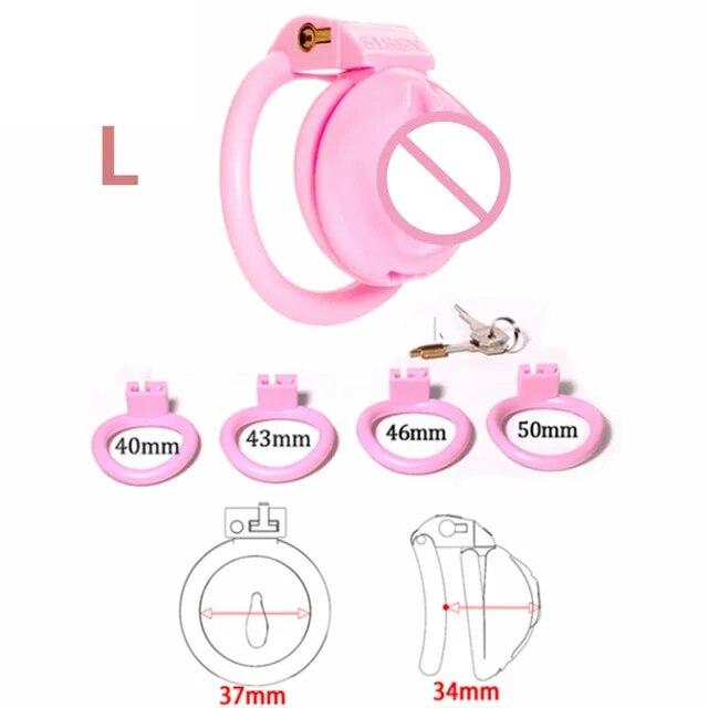 Nová růžová klec cudnosti pro muže Sissy Bondage Zařízení pro cudnost Penis Cage Abstinence Lock Ring Penis BDSM Gay SexToys pro dospělé