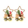 Christmas Festival Five-Pointed Star Metal Bell Accessory Pendant DIY Christmas Tree Ornament Bow Bell Gold