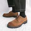 Leather shoes genuine leather European and American fur business suede British Brock matte casual shoes