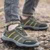 Mode Herren Durchstichfest Verschleißfest Sneakers Stahlkappe Arbeitsschuhe Outdoor Herren Rutschfest Atmungsaktiv Sicherheitsstiefel Übergröße 47
