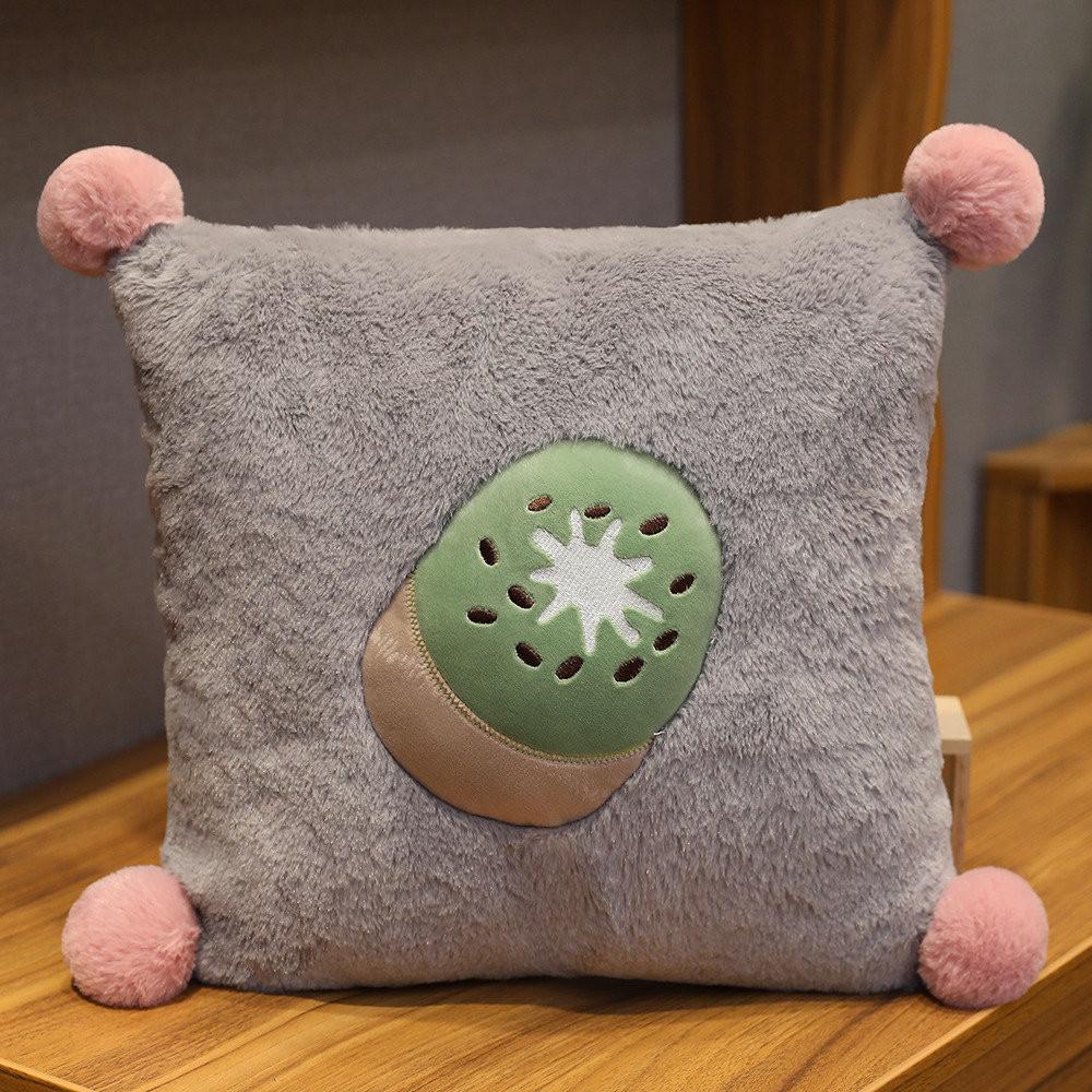 3in1 Fruit Pattern Pillow Blanket Carrot Cactus Pineapple Plush Toy Decoration