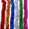 2M Christmas Tinsel Ribbon Garland Gold Silver Color Decorative Tinsel Strips Home Wedding Birthday Party Wall Door Decor