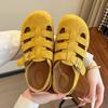 Spring and Autumn Korean Version of Fish Bone Casual Hollow Breathable Bag Head Boken Shoes Retro Lazy Pedal Roman Cool Slippers Women