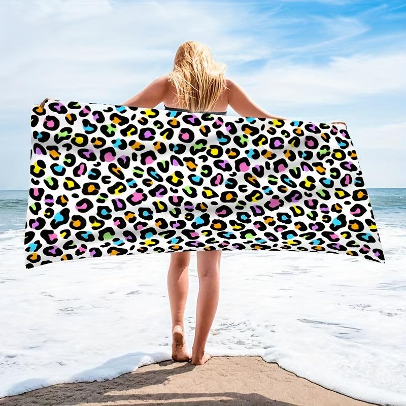 1pc Leopard Beach Towel, Suitable for Seaside Beaches, Swimming Pools,Bathrooms Camping Trips And Yoga Fitness a Versatile Beach