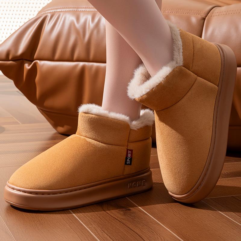 Cotton Slippers Men's Bag with Winter Warm Thick Sole, New Style for Outerwear with Added Fleece, Versatile New Cotton Shoes for Women