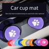 Y4UA Auto Bottle Holder Paw Pattern Insert Pad Car Water Cup Holder Pad Mat