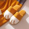 Pantofole di Cotone Casa Cartone Animato Carino Zampa di Gatto Peluche Pelliccia Scarpe Coppia Calde da Interno Pantofole a Fondo Morbido
