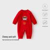 Festive Red Velvet Baby New Year Romper for Newborns