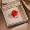 Decorative Brooch Pin 3D Rose Flower Shape Sparkling Rhinestones Inlaid