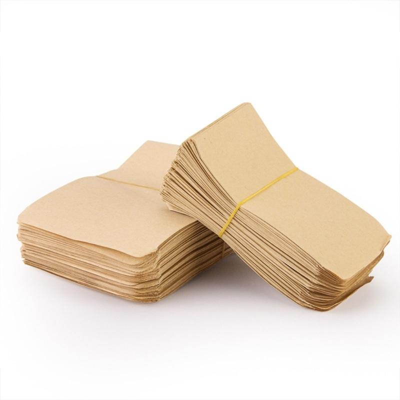 100 Pieces Miniature Kraft Bags for Organizing  and Party Treats Small Coin Envelopes Jewelry Wrapping Pouches