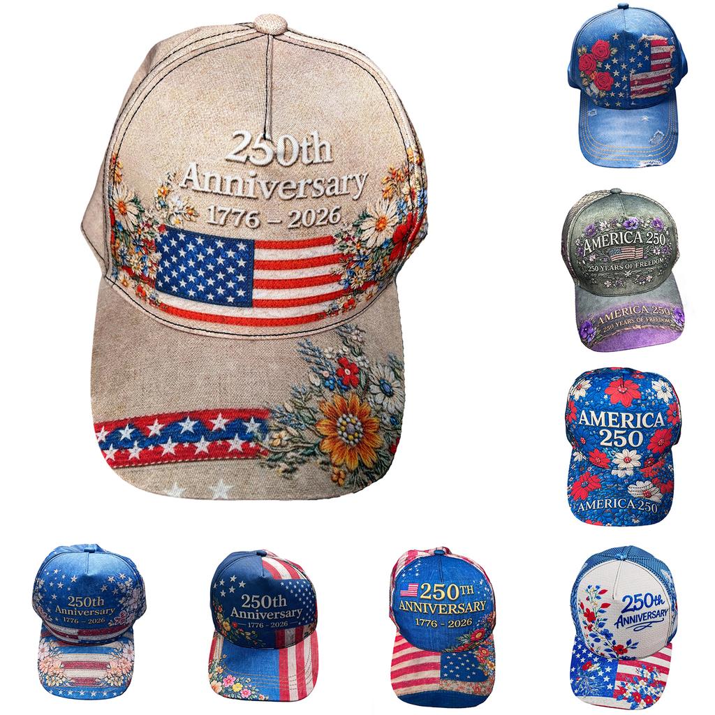 Men's And Women's American Anniversary Commemorative Digital Print Baseball Cap For Adults With Retro Elements