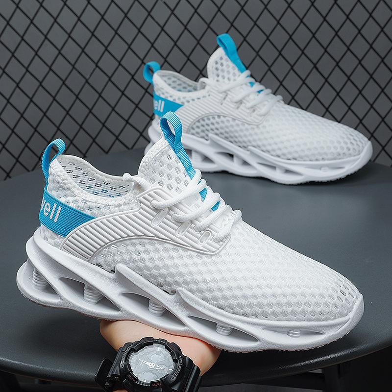 Men's shoes summer hollow mesh breathable deodorant thin mesh shoes men's casual sports lightweight shock absorption running shoes