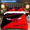 3PCS Bull Basketball Artwork Bedding Set,Including 1pc Duvet Cover And 2pcs Pillowcases Perfect for Bedroom, Dormitory, Fan Christmas Gift