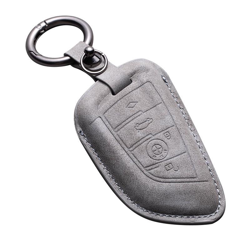 Compatible Leather Keychain Shell for BMW Series: Fits X1, X3, X5, 1 Series, 3 Series, 5 Series, 6 Series, 7 Series, NFC Card Snap
