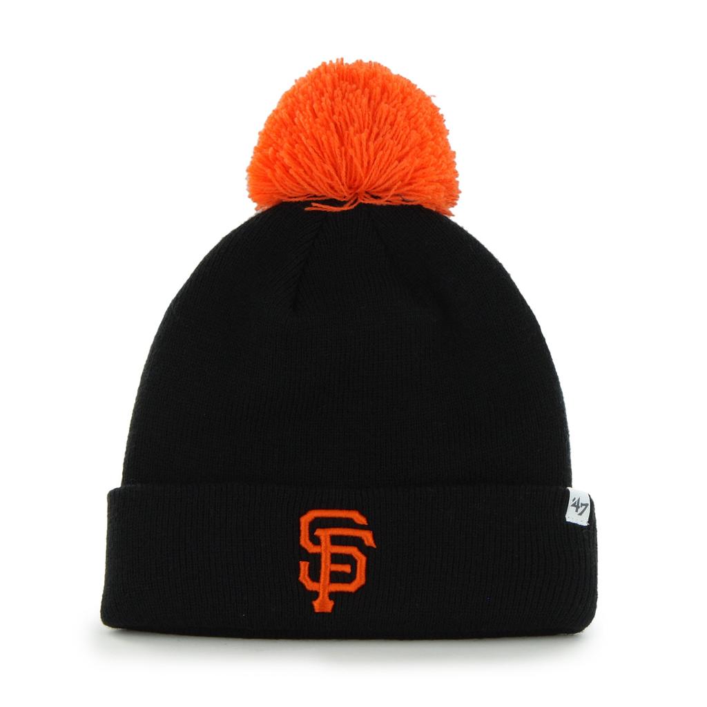 47 Brands Beanie Hat with Pom Pom Cuffed Winter Knit Toque Cap Black Double-Sided –