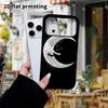 Phone Case: 2D Flat, Fits iPhone 18, 17, 16, 15, 14, 13, 12Pro Protective Case, Hugging Crescent Moon, Perfect Christmas and Halloween Holiday Gift