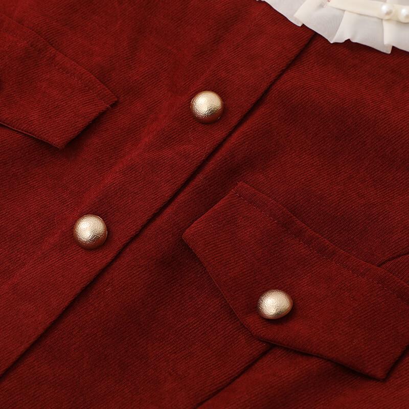 JOY SPEAKER Women's Retro French Long Sleeve Slimming Dress