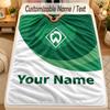 Flannel BlanketWerder Bremen FC Custom Name Text Personalized Soft Warm Throw Blanket Home Decor Gift