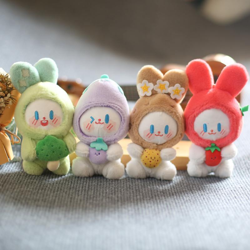 Adorable Plush Bunny Keychain Cute Vegetable Elf Soft Toy For Bags And Keys