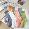 Solid Color Confinement Socks, Medium Socks, Pure Cotton Socks, Summer Thin Candy-Colored Spring And Autumn Stockings, Socks